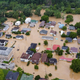 An aerial view of the flooding in Jackson, Kentucky.